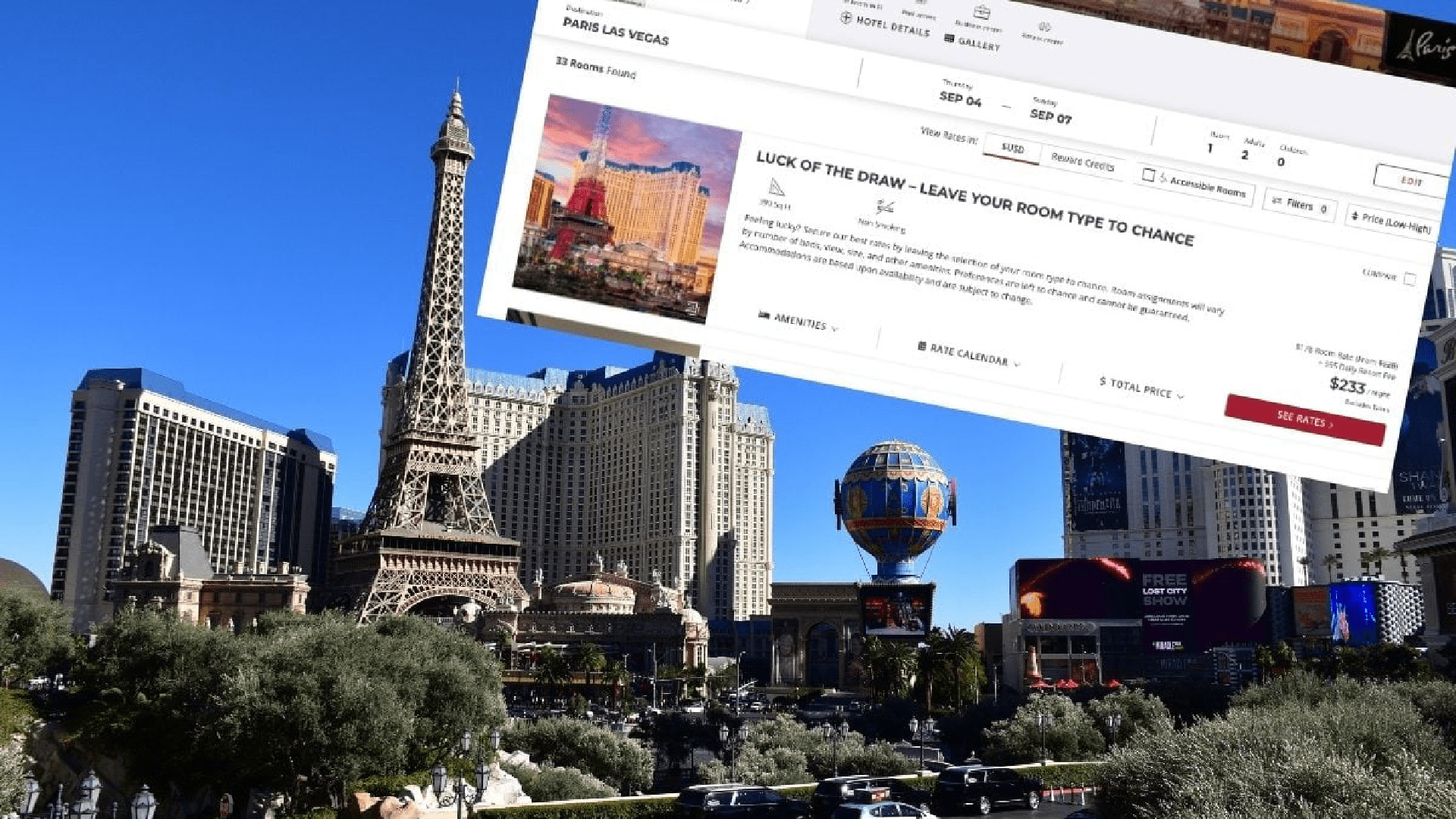 Las Vegas Strip Casino Allowing Guests to Gamble on Which Room Type They’ll Receive